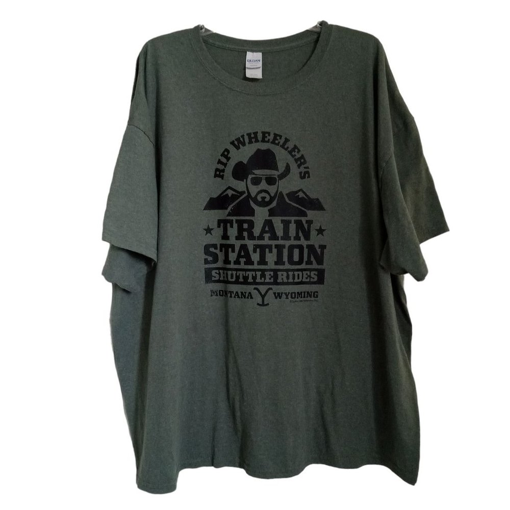 Train Station Rip Wheeler’s Montana Wyoming Olive Green T-Shirt Size 3XL